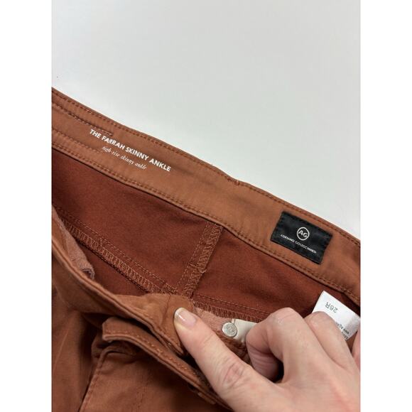 AG Adriano Goldschmied The Farrah Skinny Ankle High-rise Jeans Brick Dust 26 R - Picture 2 of 10